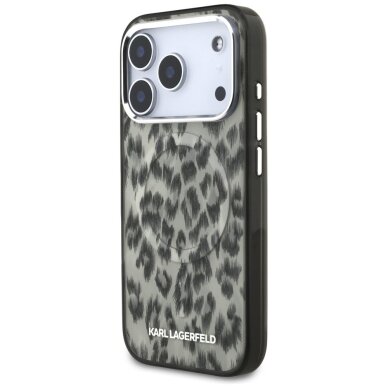 iPhone 17 Pro Karl Lagerfeld IML Leopard Pattern MagSafe dėklas – rudas 1
