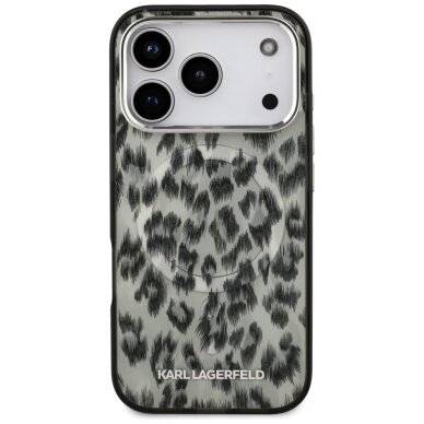 iPhone 17 Pro Karl Lagerfeld IML Leopard Pattern MagSafe dėklas – rudas 2