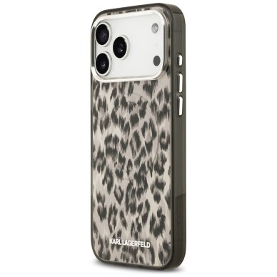 iPhone 17 Pro Max Karl Lagerfeld IML Leopard Pattern MagSafe dėklas – rudas 1
