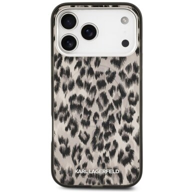 iPhone 17 Pro Max Karl Lagerfeld IML Leopard Pattern MagSafe dėklas – rudas 2 iPhone 17 Pro Max Karl Lagerfeld IML Leopard Pattern MagSafe dėklas – rudas 2