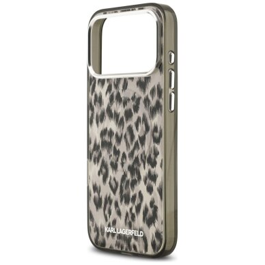 iPhone 17 Pro Max Karl Lagerfeld IML Leopard Pattern MagSafe dėklas – rudas 5