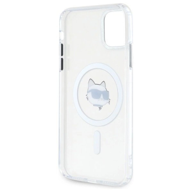 iPhone 11 Karl Lagerfeld IML Metal Choupette Head MagSafe dėklas - baltas 6