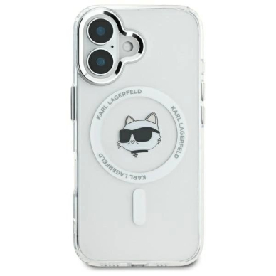 Dėklas Karl Lagerfeld IML Metal Choupette Head MagSafe iPhone 16 - Baltas 2 Dėklas Karl Lagerfeld IML Metal Choupette Head MagSafe iPhone 16 - Baltas 2