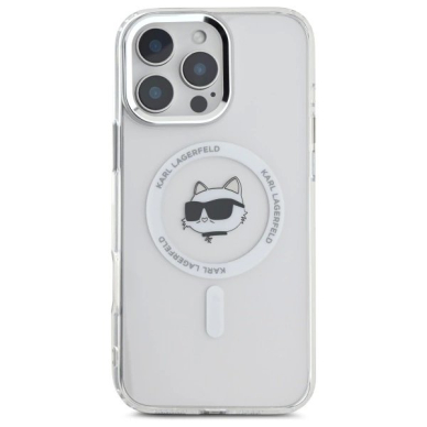 Dėklas Karl Lagerfeld IML Metal Choupette Head MagSafe iPhone 16 Pro - Baltas 2 Dėklas Karl Lagerfeld IML Metal Choupette Head MagSafe iPhone 16 Pro - Baltas 2