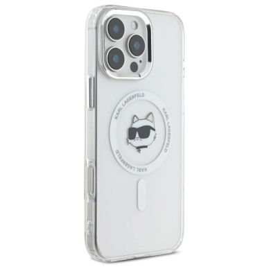 Dėklas Karl Lagerfeld IML Metal Choupette Head MagSafe iPhone 16 Pro - Baltas 3 Dėklas Karl Lagerfeld IML Metal Choupette Head MagSafe iPhone 16 Pro - Baltas 3