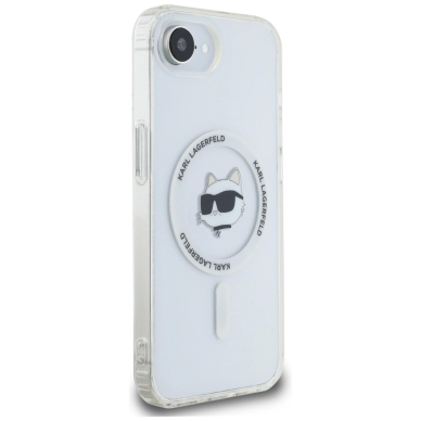 iPhone 16e – Karl Lagerfeld IML Metal Choupette Head MagSafe dėklas - Baltas 3