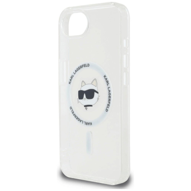 iPhone 16e – Karl Lagerfeld IML Metal Choupette Head MagSafe dėklas - Baltas 5
