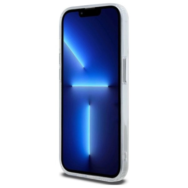 iPhone 14 Pro Max – Karl Lagerfeld IML Metal Karl & Choupette Head MagSafe dėklas - Baltas 4