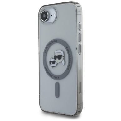 iPhone 16e – Karl Lagerfeld IML Metal Karl & Choupette Heads MagSafe dėklas - Juodas 1