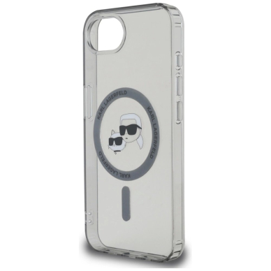 iPhone 16e – Karl Lagerfeld IML Metal Karl & Choupette Heads MagSafe dėklas - Juodas 5