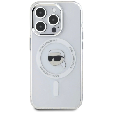Karl Lagerfeld IML Metal Karl Head MagSafe Dėklas skirtas iPhone 15 Pro Baltas 2 Karl Lagerfeld IML Metal Karl Head MagSafe Dėklas skirtas iPhone 15 Pro Baltas 2