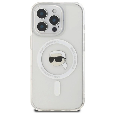 Dėklas Karl Lagerfeld IML Metal Karl Head MagSafe  iPhone 16 Pro Max - Baltas 2 Dėklas Karl Lagerfeld IML Metal Karl Head MagSafe  iPhone 16 Pro Max - Baltas 2