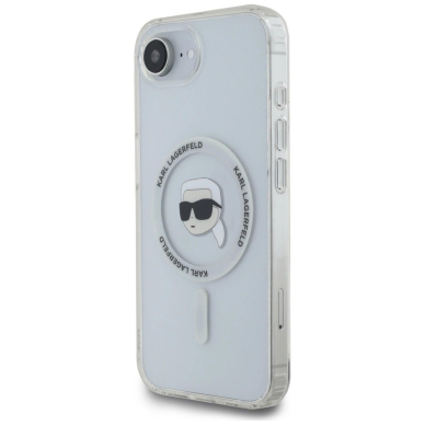 iPhone 16e – Karl Lagerfeld IML Metal Karl Head MagSafe dėklas - Baltas 1