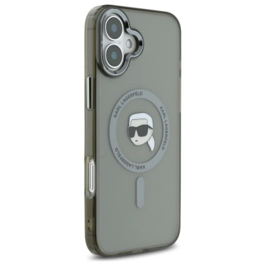 Dėklas Karl Lagerfeld IML Metal Karl Head MagSafe iPhone 16  - Juodas 3