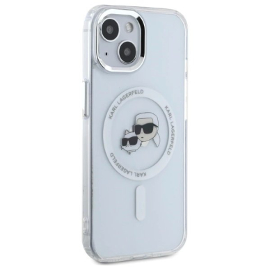 iPhone 15 Karl Lagerfeld IML Metal Karl&Choupette Head MagSafe dėklas - baltas 3 iPhone 15 Karl Lagerfeld IML Metal Karl&Choupette Head MagSafe dėklas - baltas 3