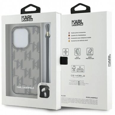 Karl Lagerfeld IML Mono KL Pattern Cord dėklas iPhone 15 Pro Max - Juodas 6 Karl Lagerfeld IML Mono KL Pattern Cord dėklas iPhone 15 Pro Max - Juodas 6