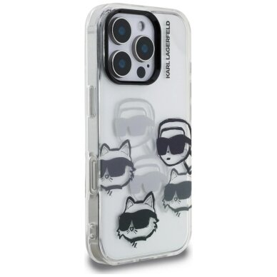iPhone 16 Pro Karl Lagerfeld IML Multi K&C Head Pattern dėklas – skaidrus 3