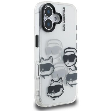 iPhone 16 dėklas Karl Lagerfeld IML Multi K&C Head Pattern – skaidrus 3
