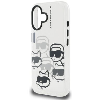 iPhone 16 dėklas Karl Lagerfeld IML Multi K&C Head Pattern – skaidrus 5