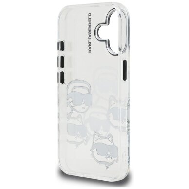iPhone 16 dėklas Karl Lagerfeld IML Multi K&C Head Pattern – skaidrus 6