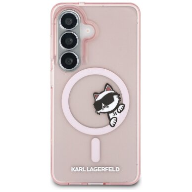 Samsung Galaxy S26 Karl Lagerfeld IML Peekaboo Choupette MagSafe dėklas – rožinis 2