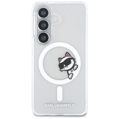 Samsung Galaxy S26 Karl Lagerfeld IML Peekaboo Choupette MagSafe dėklas – skaidrus 2