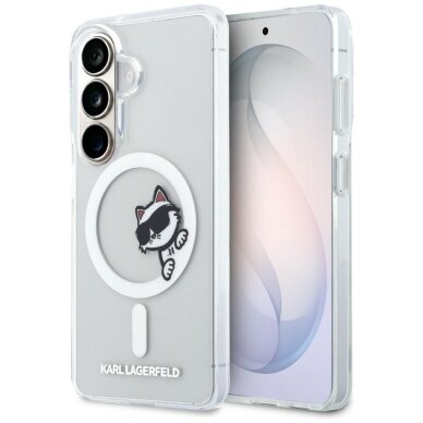 Samsung Galaxy S26 Karl Lagerfeld IML Peekaboo Choupette MagSafe dėklas – skaidrus Samsung Galaxy S26 Karl Lagerfeld IML Peekaboo Choupette MagSafe dėklas – skaidrus