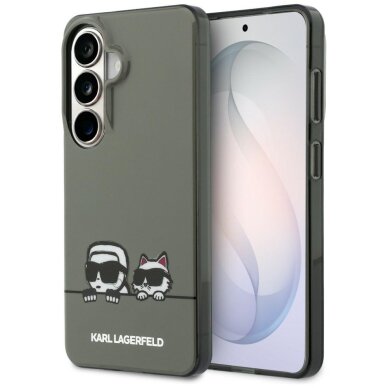 Samsung Galaxy S26 Karl Lagerfeld IML Peekaboo Karl & Choupette MagSafe dėklas – juodas