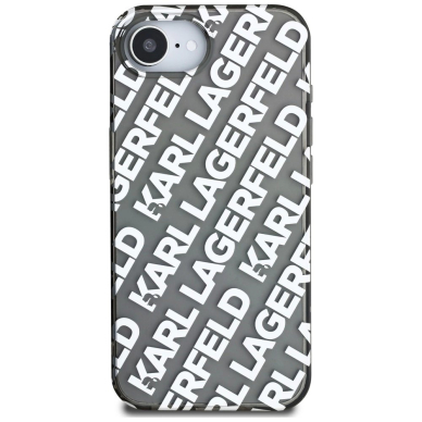 iPhone 16e – Karl Lagerfeld IML Repeat Logo dėklas - Sidabrinis 2