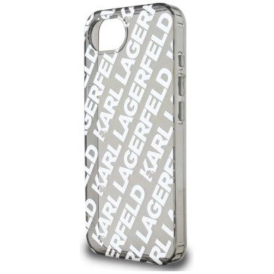 iPhone 16e – Karl Lagerfeld IML Repeat Logo dėklas - Sidabrinis 4