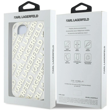 iPhone 16e – Karl Lagerfeld IML Repeat Logo dėklas - Auksinis 7