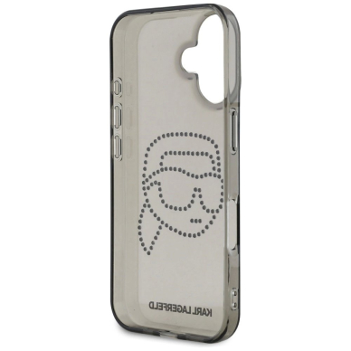 Karl Lagerfeld IML Rhinestones Karl Head Dėklas skirtas iPhone 16 Juodas 6
