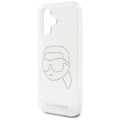 Karl Lagerfeld IML Rhinestones Karl Head Dėklas skirtas iPhone 16 Permatomas 5