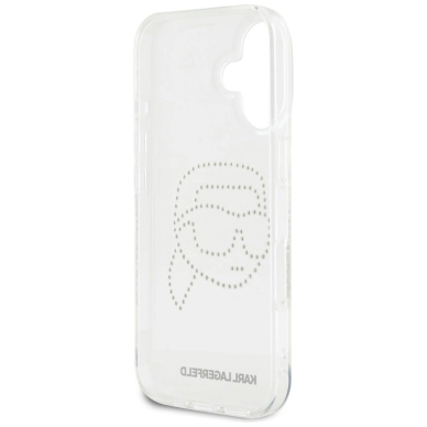 Karl Lagerfeld IML Rhinestones Karl Head Dėklas skirtas iPhone 16 Permatomas 6