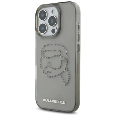 Karl Lagerfeld IML Rhinestones Karl Head Dėklas skirtas iPhone 16 Pro Juodas 1
