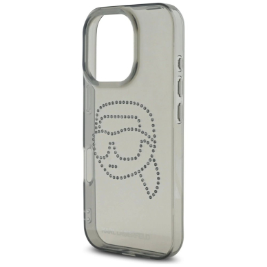 Karl Lagerfeld IML Rhinestones Karl Head Dėklas skirtas iPhone 16 Pro Juodas 5