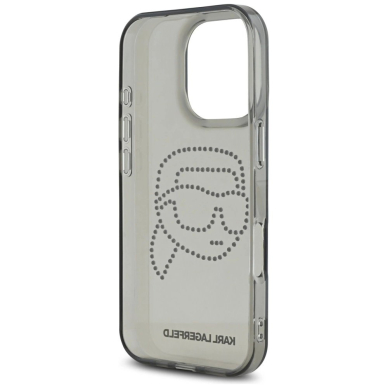 Karl Lagerfeld IML Rhinestones Karl Head Dėklas skirtas iPhone 16 Pro Juodas 6