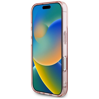 iPhone 16 – Karl Lagerfeld IML Rhinestones Logo dėklas - Rožinis 4