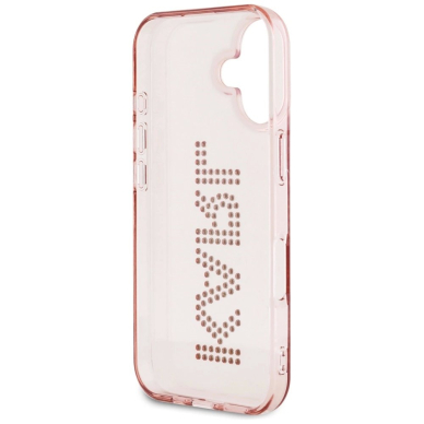 iPhone 16 – Karl Lagerfeld IML Rhinestones Logo dėklas - Rožinis 6