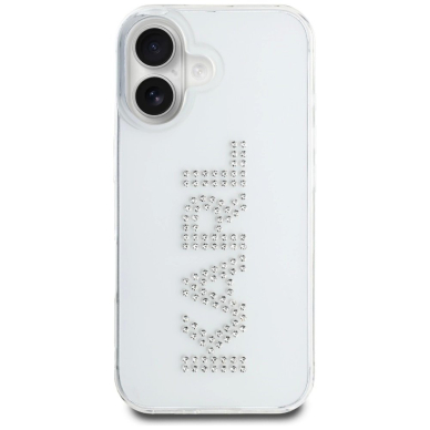 iPhone 16 – Karl Lagerfeld IML Rhinestones Logo dėklas - Skaidrus 2