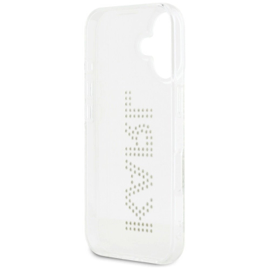 iPhone 16 – Karl Lagerfeld IML Rhinestones Logo dėklas - Skaidrus 6