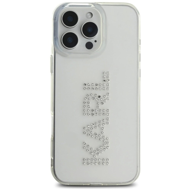 iPhone 16 Pro – Karl Lagerfeld IML Rhinestones Logo dėklas - Skaidrus 2