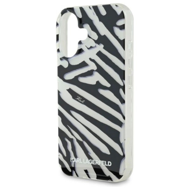 Dėklas Karl Lagerfeld IML Zebra Pattern Cord iPhone 16 - Juodas 4 Dėklas Karl Lagerfeld IML Zebra Pattern Cord iPhone 16 - Juodas 4