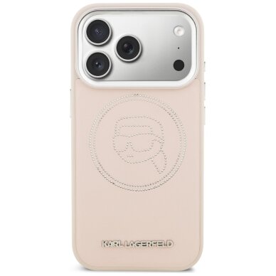 iPhone 17 Pro Karl Lagerfeld K Head Point Logo MagSafe dėklas – rožinis 2