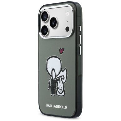iPhone 17 Pro Karl Lagerfeld Karl & Choupette Back MagSafe dėklas – juodas 1