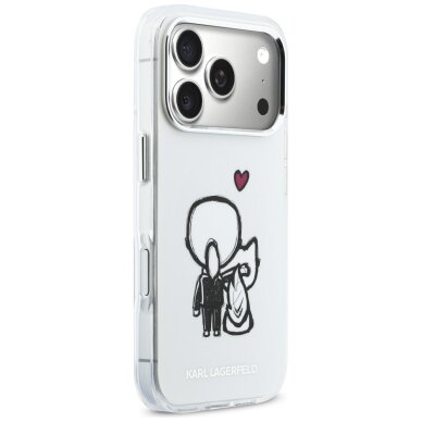 iPhone 17 Pro Karl Lagerfeld Karl & Choupette Back MagSafe dėklas – skaidrus 3