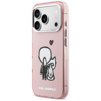 iPhone 17 Pro Max Karl Lagerfeld Karl & Choupette Back MagSafe dėklas – rožinis 1