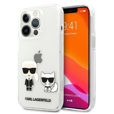Karl Lagerfeld Karl & Choupette Dėklas skirtas iPhone 13 Pro Max 6.7&quot; - Permatomas