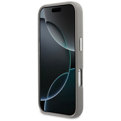 iPhone 17 Pro Karl Lagerfeld Karl & Choupette Head Pins Saffiano MagSafe dėklas – pilkas 4