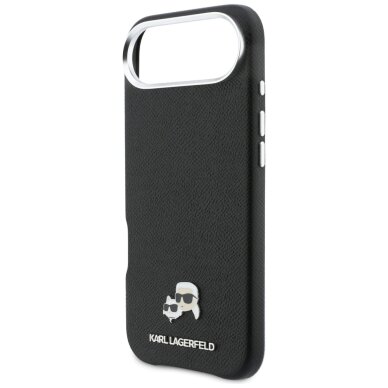 iPhone Air Karl Lagerfeld Karl & Choupette Head Pins Saffiano MagSafe dėklas – juodas 5
